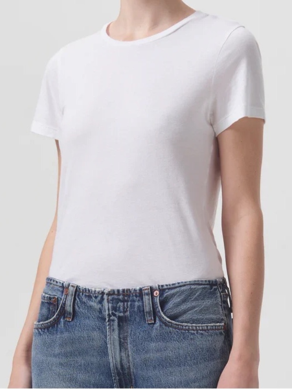 NWT Agolde Annise slim tee white small